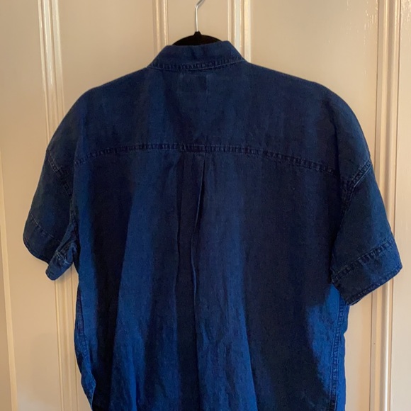 J Crew denim short sleeve blouse - Picture 4 of 4